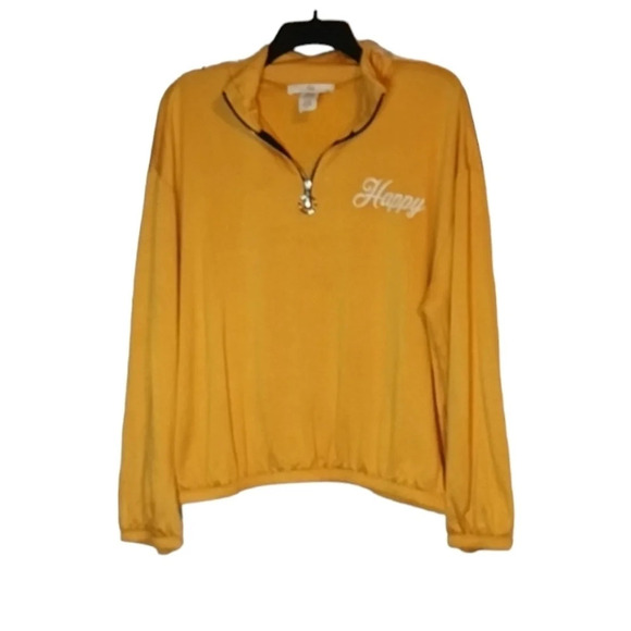 Yellow happy collared pull over sweater - Picture 1 of 3